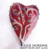 Blood-Red Heart Nouveau, heart pendant bead
