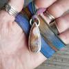 Crazy lace agate & sterling pendant.