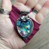 Sterling & handmade glass heart cabochon (by Jessica Dewey) w/ handmade bail. 